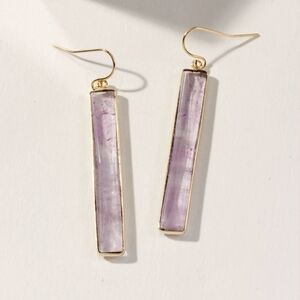 Elegant Purple and Gold Drop Earrings